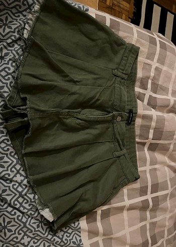 Kadın Haki Mini Şort Etek - Görsel 2