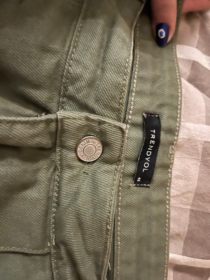 Kadın Haki Mini Şort Etek - Görsel 4