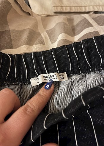 Çizgili Kadın Kumaş Pantolon - Görsel 2