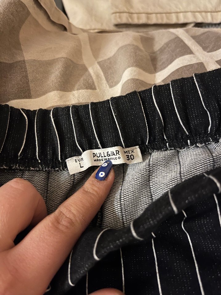 Çizgili Kadın Kumaş Pantolon - Görsel 2