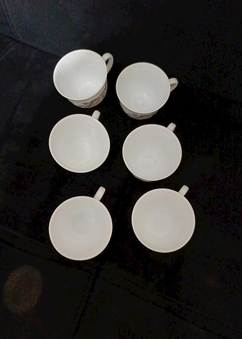 Pastel Çiçek Desenli Beyaz Porselen 6'lı Fincan Seti - Görsel 3