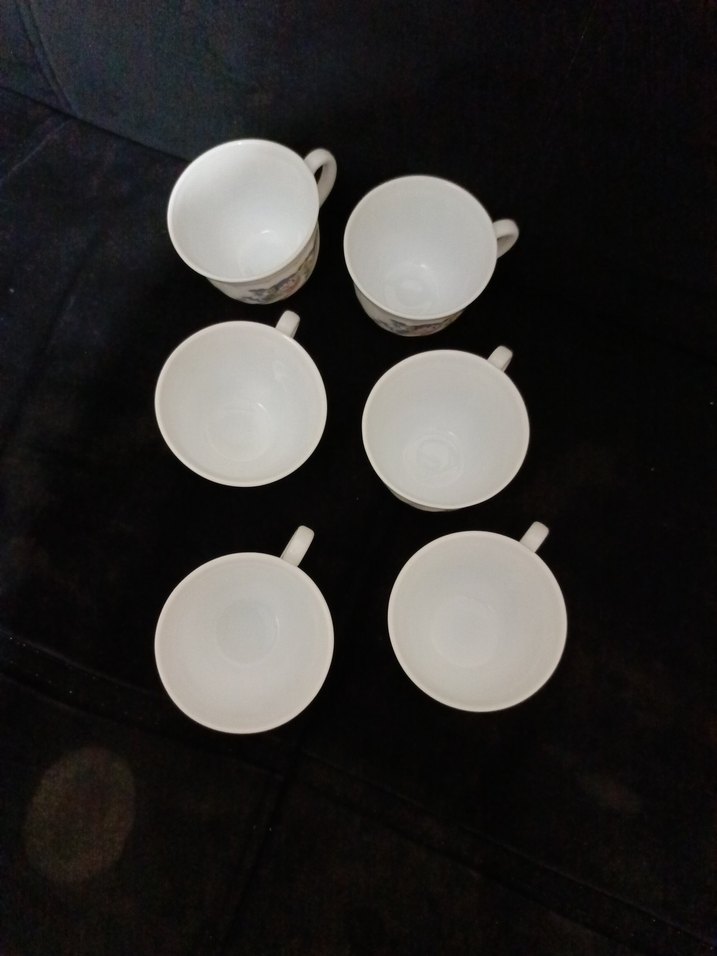 Pastel Çiçek Desenli Beyaz Porselen 6'lı Fincan Seti - Görsel 3