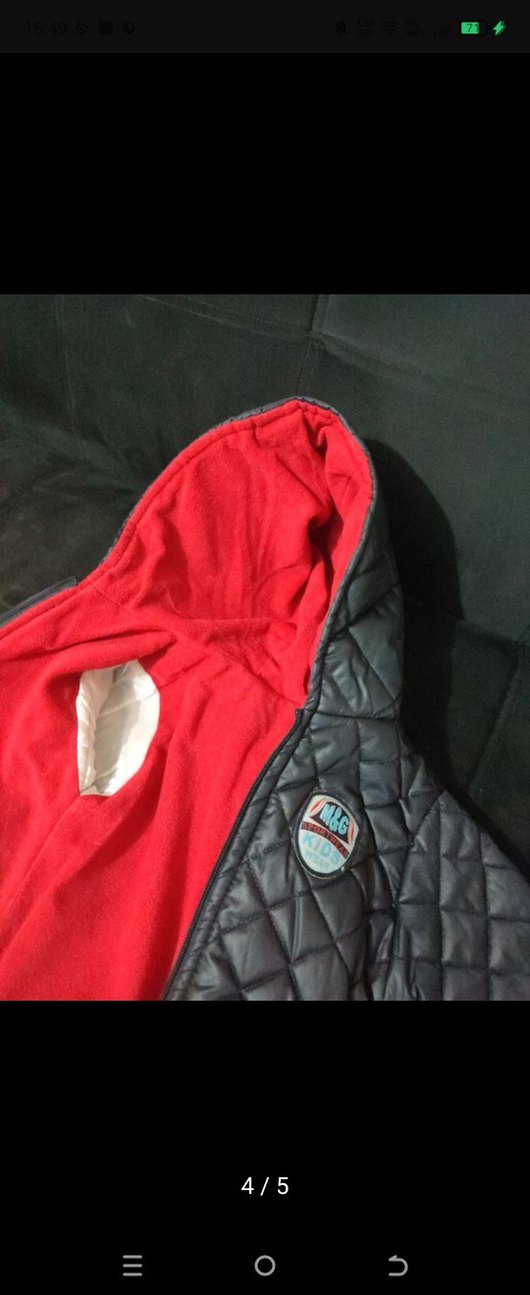 Koyu Gri Kapüşonlu Erkek Çocuk Mont - Görsel 4