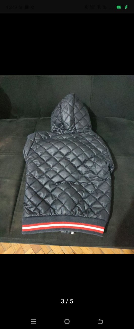 Koyu Gri Kapüşonlu Erkek Çocuk Mont - Görsel 3