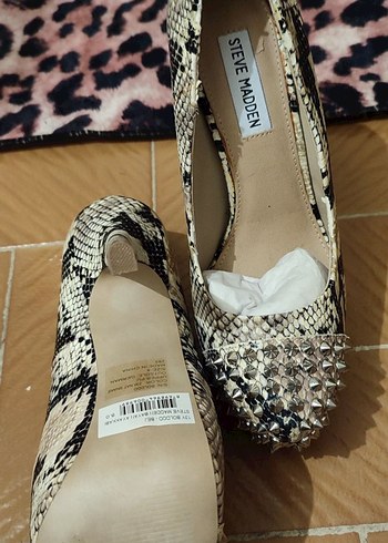 Steve Madden Bej Yılan Desenli Platform Topuklu - Görsel 4