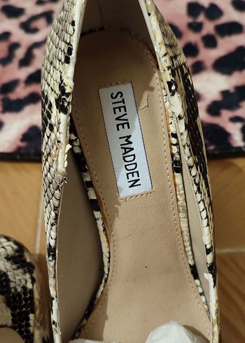 Steve Madden Bej Yılan Desenli Platform Topuklu - Görsel 6