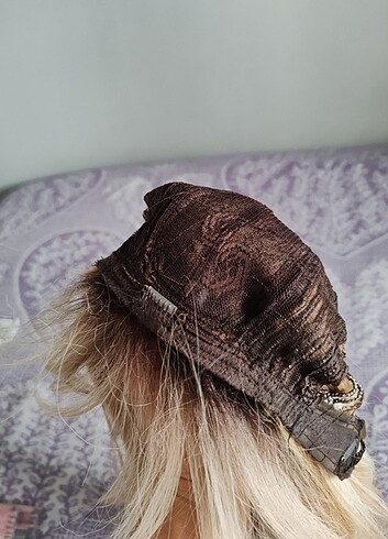 Sarı fiber sentetik kanekon peruk - Görsel 8