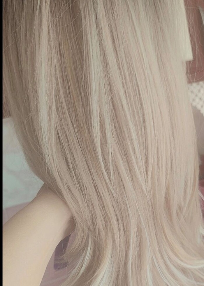 Sarı fiber sentetik kanekon peruk - Görsel 5