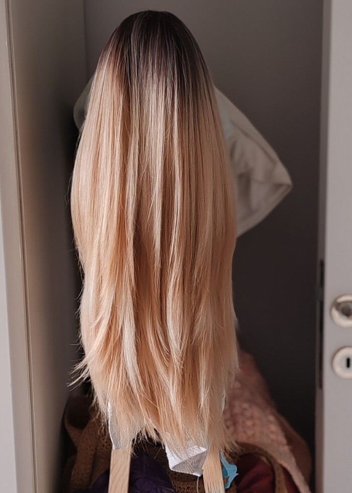 Sarı fiber sentetik kanekon peruk - Görsel 3