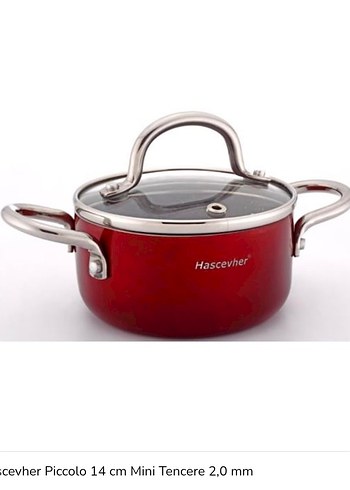 Hascevher Piccolo 14 cm Mini Kırmızı Tencere