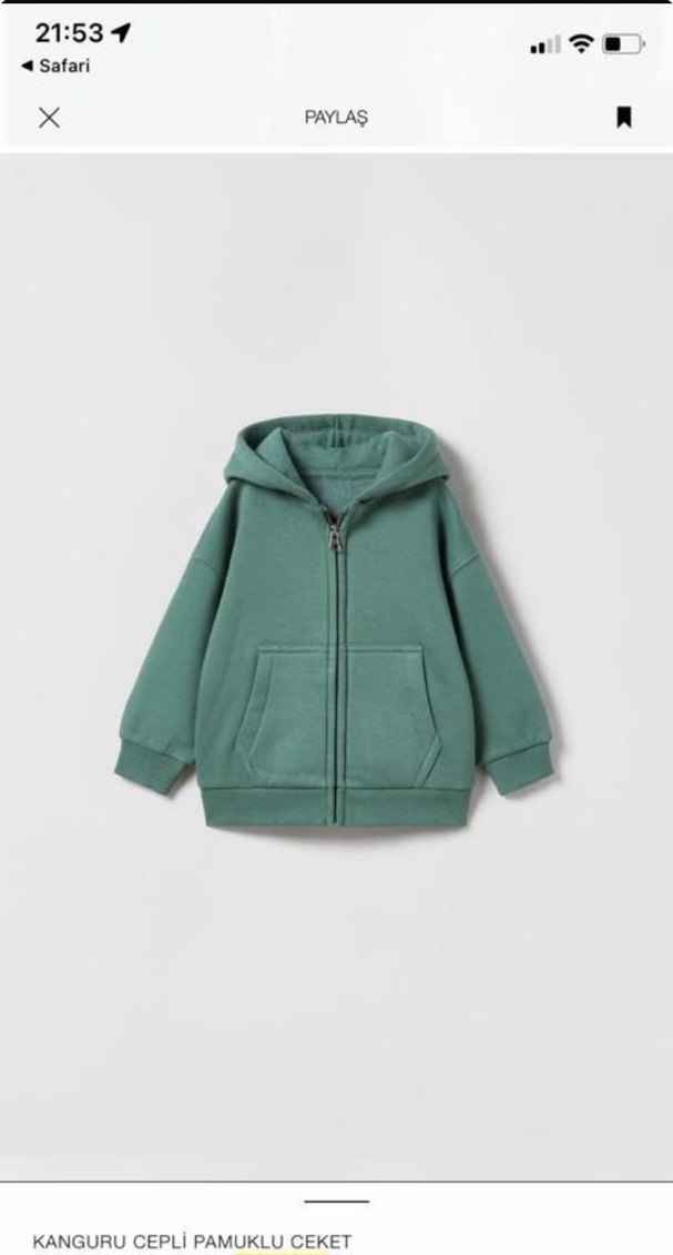 Çocuk Kapüşonlu Fermuarlı Sweatshirt - Görsel 2