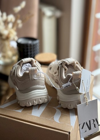 Bej Çocuk Spor Ayakkabı Velcro - Görsel 6