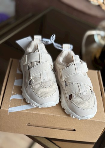 Bej Çocuk Spor Ayakkabı Velcro - Görsel 3