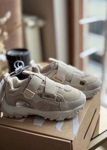 Bej Çocuk Spor Ayakkabı Velcro - Görsel 5