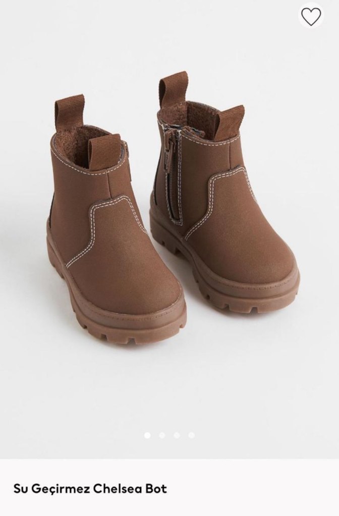 Çocuk Kahverengi Fermuarlı Bot - Görsel 2
