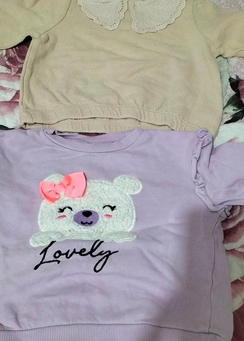 LC Waikiki Kız Çocuk Mor Nakışlı Sweatshirt