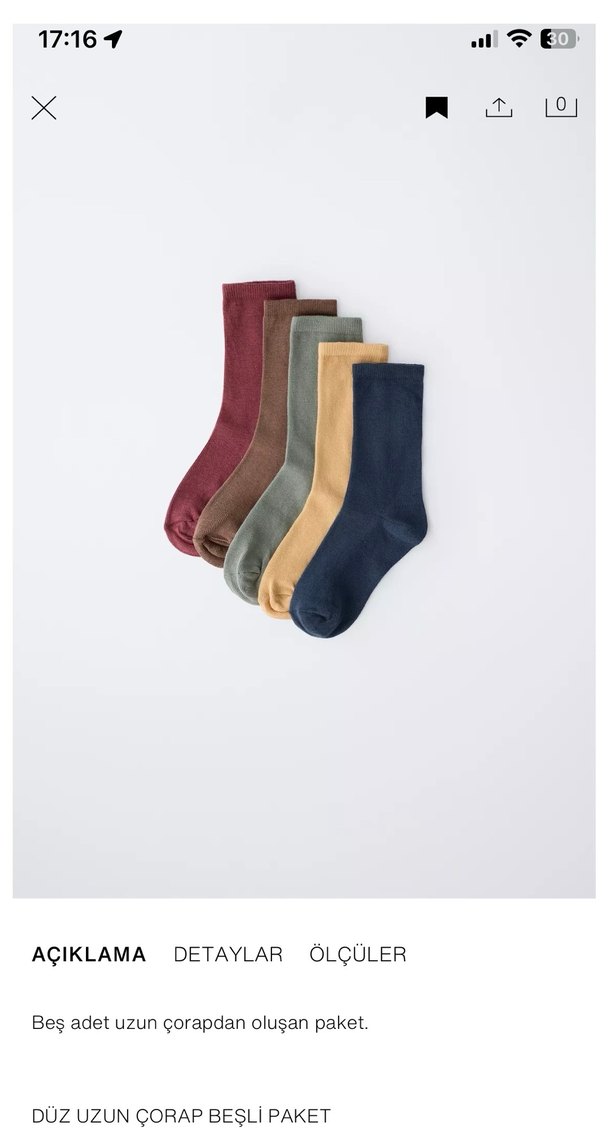 zara 5 li çorap - Görsel 2