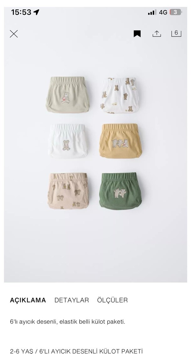 zara 6lı külot - Görsel 2