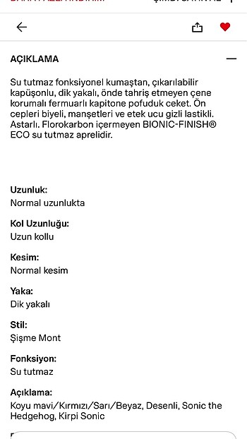 24-36 Ay Beden h&m su geçirmez mont