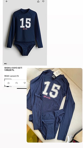 13-14 Yaş Beden h&m mayo set