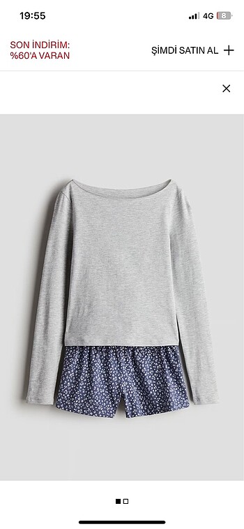 h&m şortlu takım
