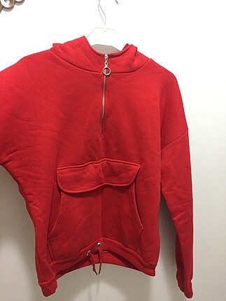 s Beden kırmızı Renk Kapüşonlu Sweatshirt S/M