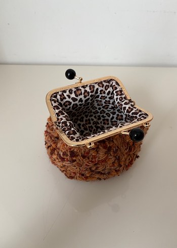 Bohem Leopar Desenli Örgü Kadın Cüzdan - Görsel 3