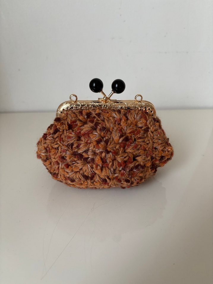 Bohem Leopar Desenli Örgü Kadın Cüzdan - Görsel 4