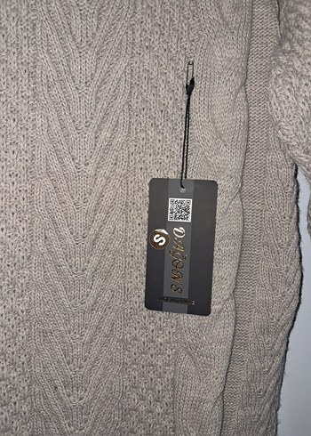 Kahverengi Örgü Boğazlı Triko Elbise - Görsel 3