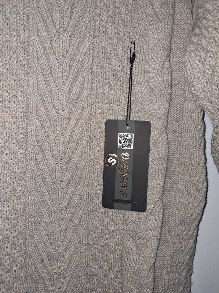 Kahverengi Örgü Boğazlı Triko Elbise - Görsel 3