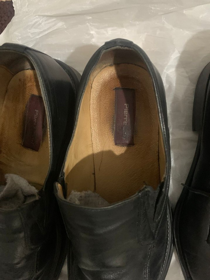 3 ad Siyah Klasik Erkek Deri Ayakkabılar markalar içinde 44-45no - Görsel 3