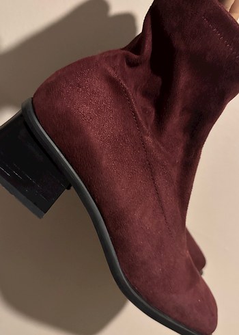 İtalyan bordo Süet Topuklu Kadın Bot - Görsel 7