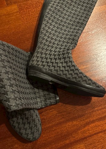 Kadın Gri Dizüstü Triko Yağmur Çizmesi - Görsel 7