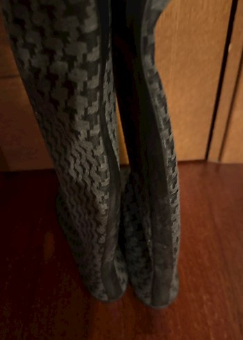 Kadın Gri Dizüstü Triko Yağmur Çizmesi - Görsel 2