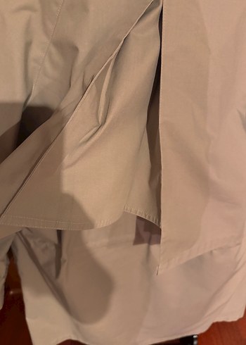 Bej Midi Kadın Trençkot, Bel Detaylı, Salaş - Görsel 3