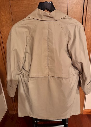 Bej Midi Kadın Trençkot, Bel Detaylı, Salaş - Görsel 2