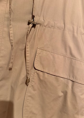 Bej Midi Kadın Trençkot, Bel Detaylı, Salaş - Görsel 7