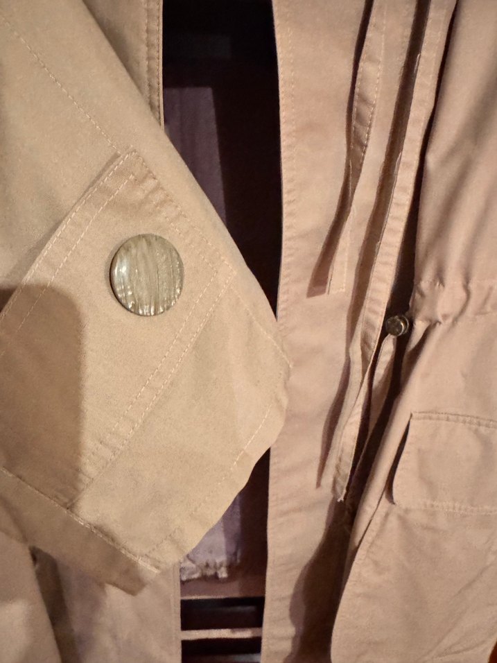 Bej Midi Kadın Trençkot, Bel Detaylı, Salaş - Görsel 4