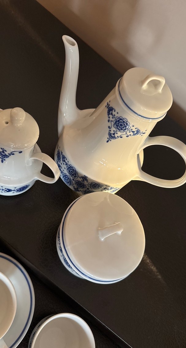 Antika BAVARIA Beyaz ve Mavi Porselen Çay Takımı Full set - Görsel 5