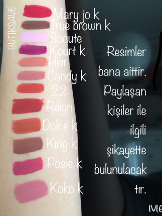 diğer Beden çeşitli Renk Kylie rujlar