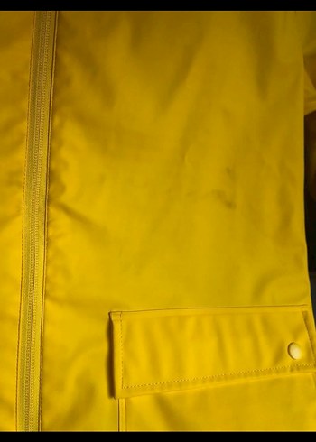 Kadın Sarı Midi Yağmurluk Fermuarlı,astarlı - Görsel 2