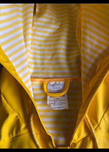 Kadın Sarı Midi Yağmurluk Fermuarlı,astarlı - Görsel 3