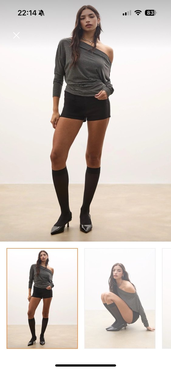 Gri Çizgili Detaylı  Bluzu - Görsel 2