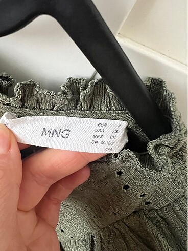 s Beden yeşil Renk Mango fisto bluz