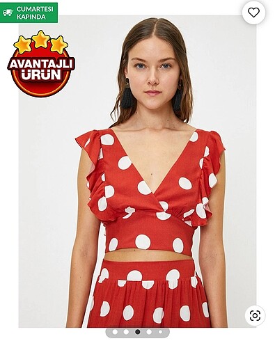 Koton kırmızı puantiye büstiyer