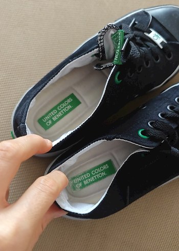 Kadın Yeşil Bennetton Spor Ayakkabı Velcro Detaylı - Görsel 5