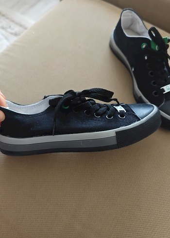 Kadın Yeşil Bennetton Spor Ayakkabı Velcro Detaylı - Görsel 2