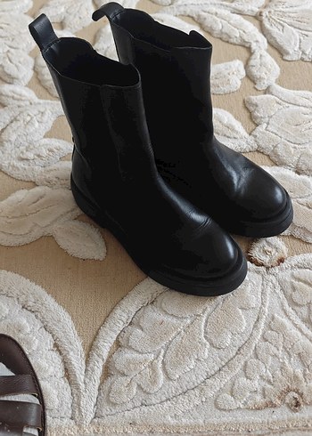 Siyah Hakiki deri postalKadın Bot - Görsel 5