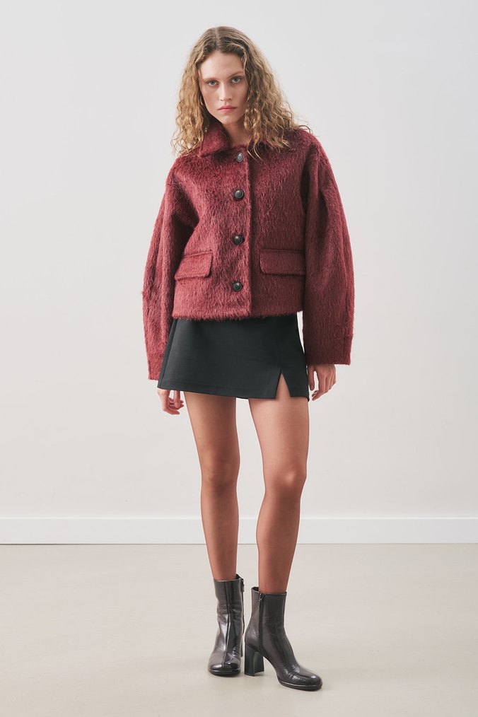 MANUKA BOUCLE KISA KABAN - Görsel 3