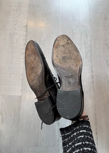 Siyah Erkek Deri Klasik Bağcıklı Ayakkabı - Görsel 7